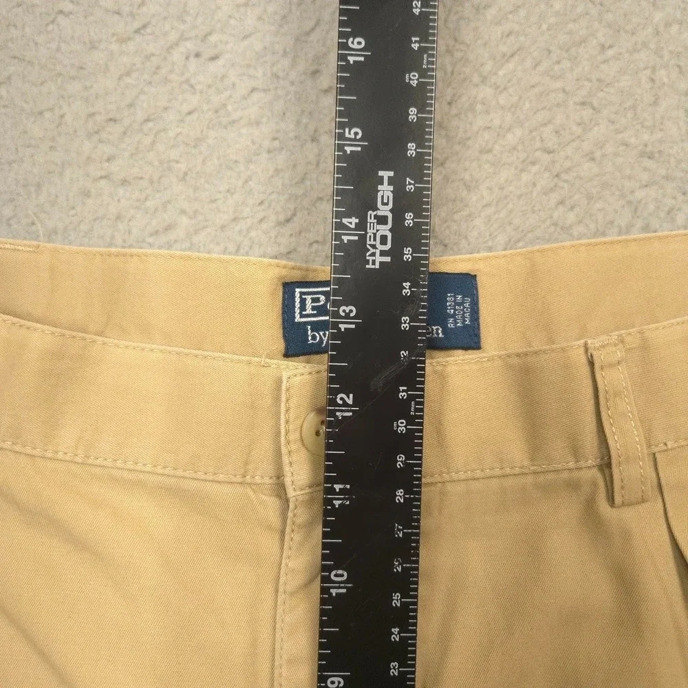 Polo by Ralph Lauren Tyler Shorts Mens 38 Khaki Pleated Chino 100% Cotton